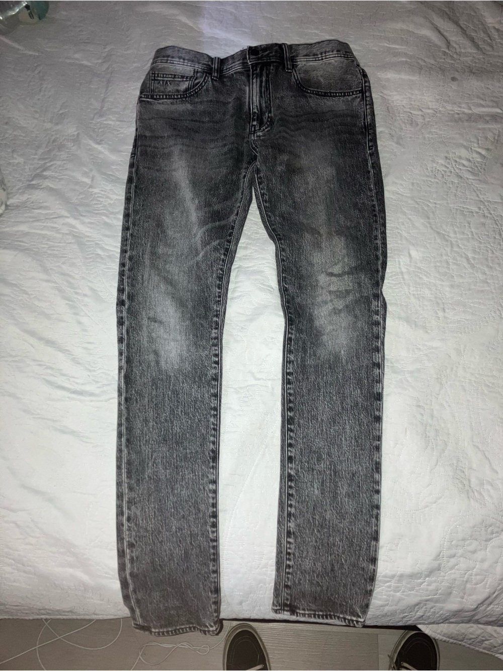 Armani Exchange Slim Straight Washed Black Jeans